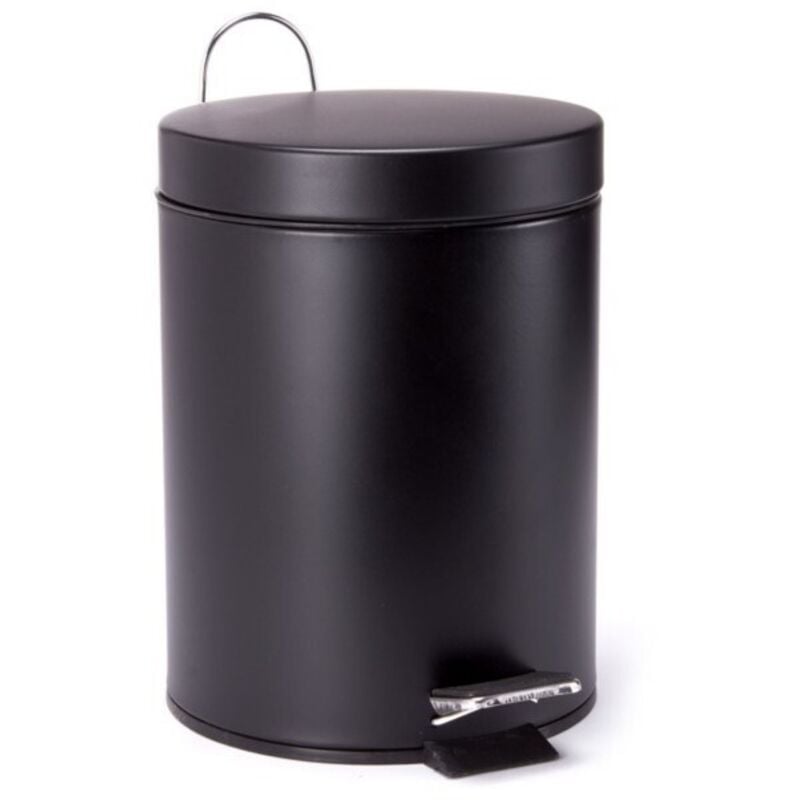 Poubelle à pédale Inox 5L Noir MSV