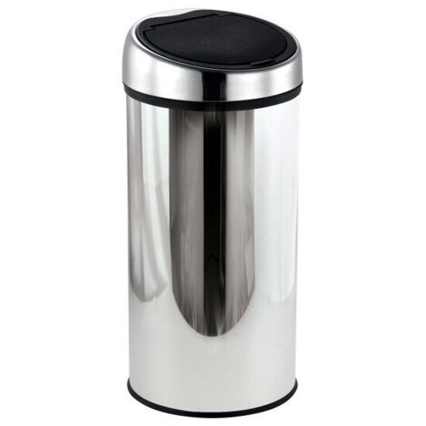 MSV – Poubelle automatique 30L – Acier inoxydable – Système Touch silencieux – Seau intérieur en plastique recyclé – Dimensions 31x65cm