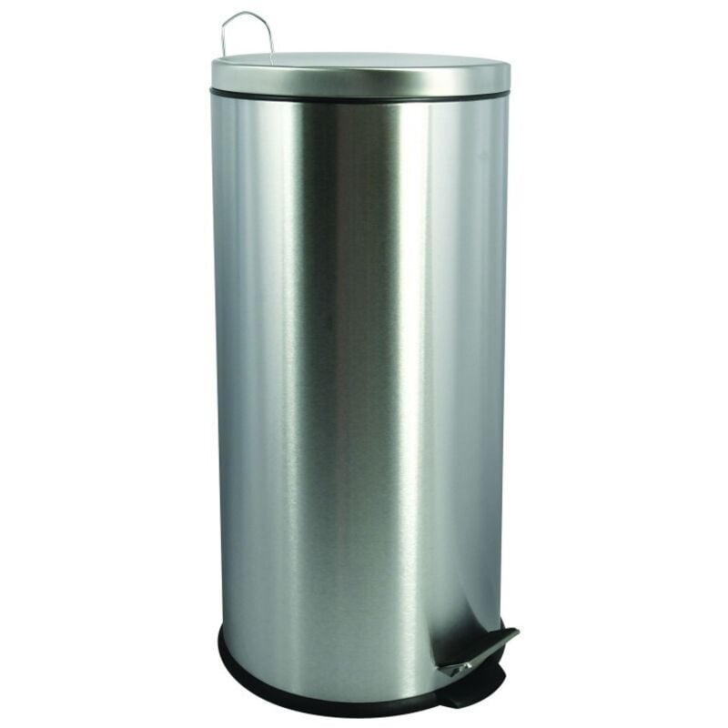 Poubelle à pédale de cuisine Inox 30L Gris MSV