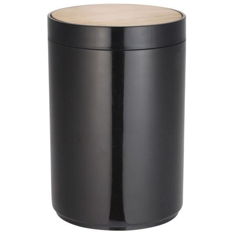 MSV - poubelle à bascule pp & Bambou oslo 5L Noir
