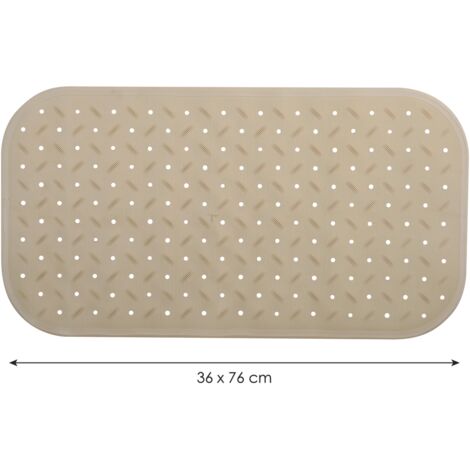 MSV Premium Duschmatte Badematte Badewannenmatte Badewanneneinlage antibakteriell rutschfest mit Saugnäpfen - Beige - duftet nach Rosen - ca. 36 x 76 cm - waschbar bei 60° Grad