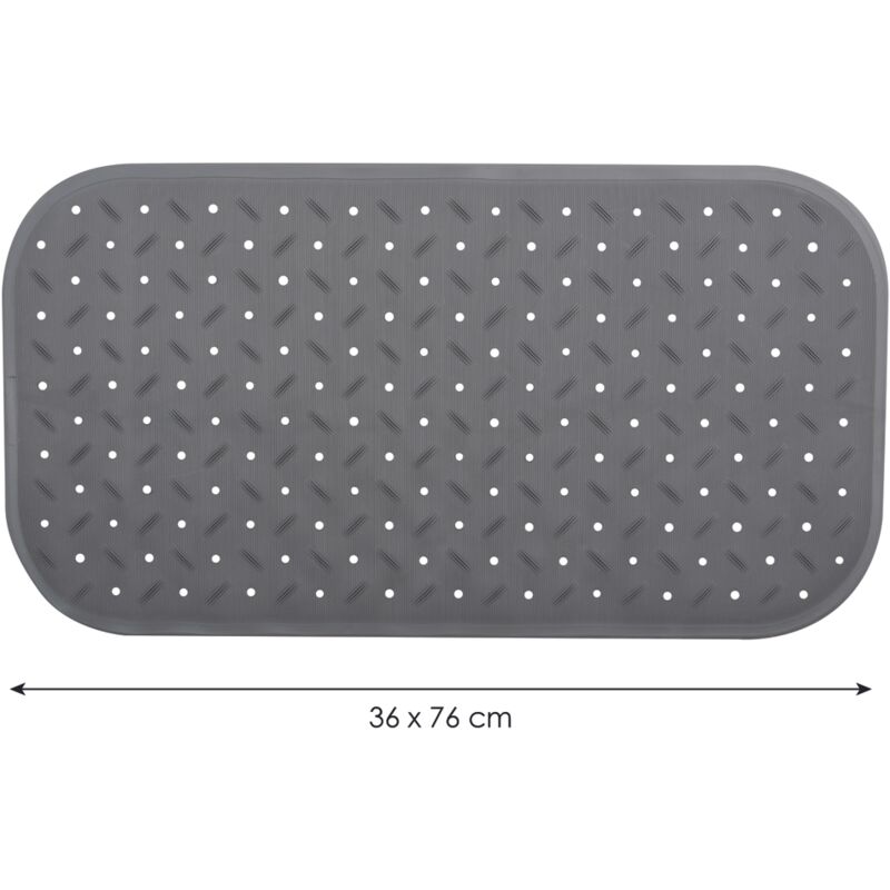Msv Premium Duschmatte Badematte Badewannenmatte Badewanneneinlage Antibakteriell Rutschfest Mit Saugnäpfen - Grau - Duftet Nach Rosen - Ca. 36 X 76