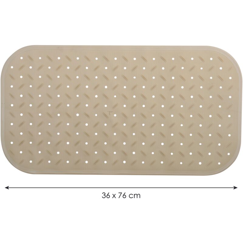 Msv Premium Duschmatte Badematte Badewannenmatte Badewanneneinlage Antibakteriell Rutschfest Mit Saugnäpfen - Beige - Duftet Nach Rosen - Ca. 36 X 76
