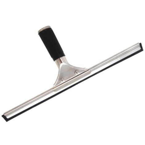 MSV – Raclette à vitres professionnelle 35cm – Acier inoxydable antirouille – Lame caoutchoutée flexible pour nettoyage sans traces