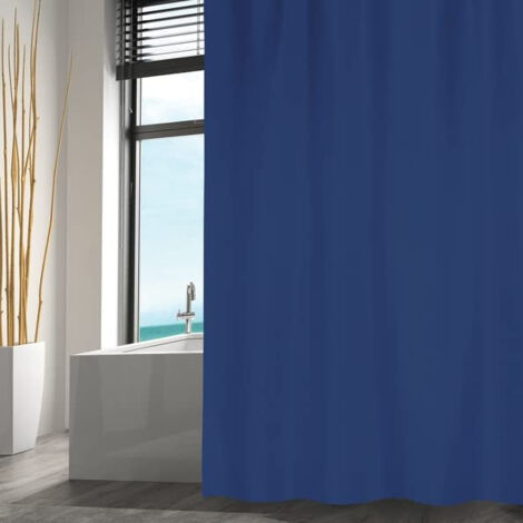 MSV RIDEAU DE DOUCHE NAVY BLEU MARINE 180CM MS5067