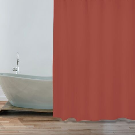 MSV Rideau de douche Polyester 180x200cm Terracotta - Terracotta