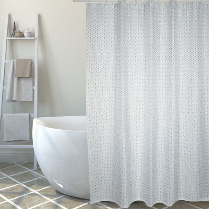 Rideau de douche Polyester MOSAàK 180x200cm QUALITà‰ premium Gris et blanc - Anneaux inclus MSV