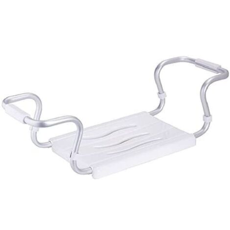 MSV, Sedile per Vasca Grande allungabile 50-70 cm, con Portata Massima di 120 kg, Antiscivolo, con Seduta Stabile e sicura, da Appendere Semplicemente ai Bordi della Vasca, Bianco