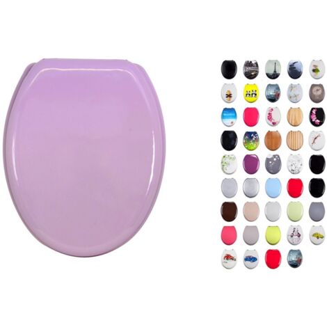 MSV Sedile WC MDF Rosa Chiaro, Inox, 42,5 x 36,5 x 1,6 cm