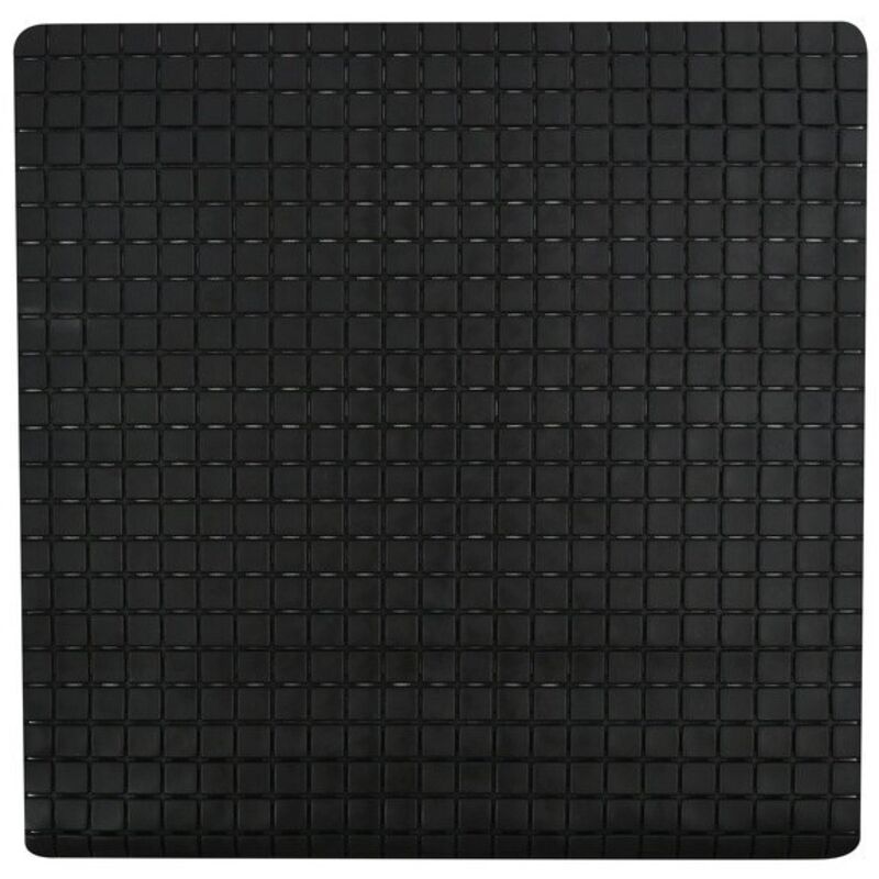 Tapis Fond de douche antidérapant Caoutchouc quadro 54x54cm Noir MSV