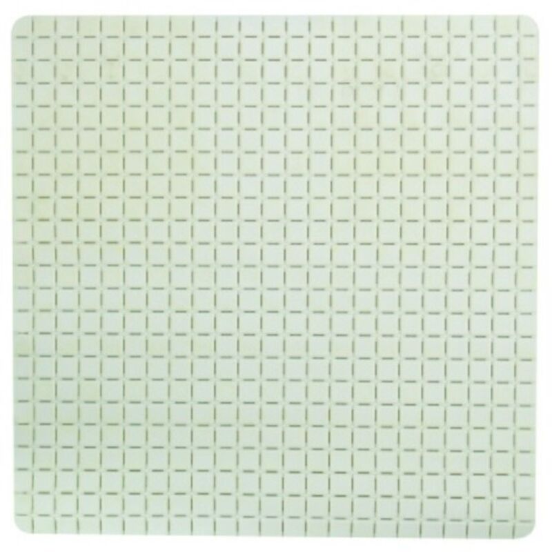 Tapis Fond de douche antidérapant Caoutchouc quadro 54x54cm Blanc MSV