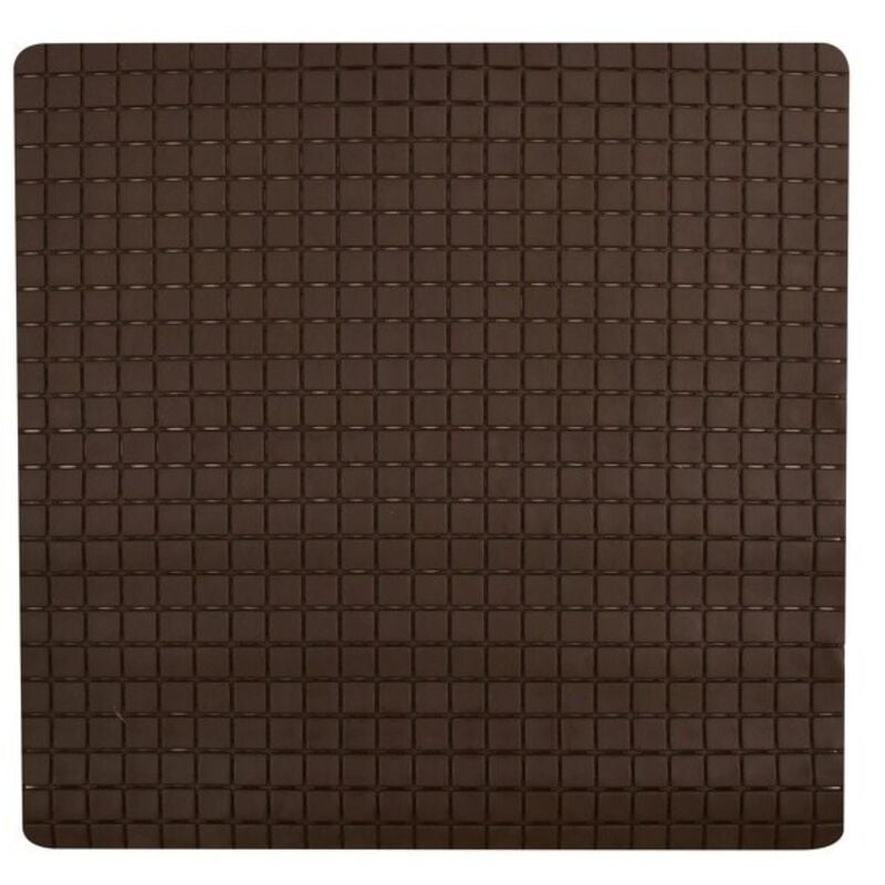 Tapis Fond de douche antidérapant Caoutchouc quadro 54x54cm Chocolat MSV
