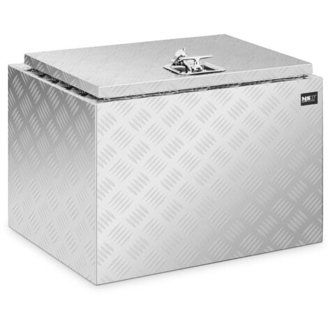 MSW – Coffre de rangement aluminium 120L – Dimensions 45 x 60 x 45 cm – Serrure pour sécurité – Charnières rivetées pour usage intensif