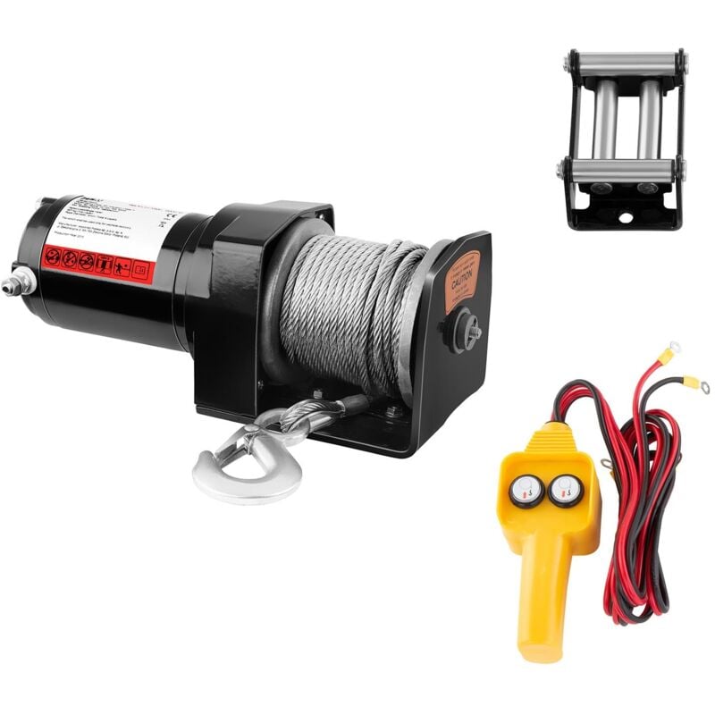 MSW - Seilwinde Elektrische 12 v Motorwinde Seilhebezug Seilzug 907 Kg