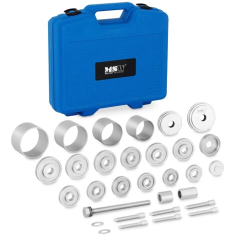 MSW – Coffret extracteur de roulement de roue 28 pièces – Acier anticorrosion – Compatible voitures et motos – Mallette de transport incluse