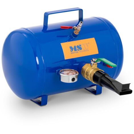 MSW – Gonfleur à pression 19,5 l – Pression de service 8 bars – Manomètre intégré – Compatible pneus tubeless – Fer peint par poudrage