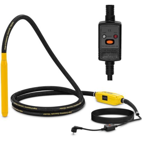 MSW – Vibreur à béton 1500W – Aiguille 490 x 50 mm – 12 000 vibrations/minute – Pour compactage béton professionnel