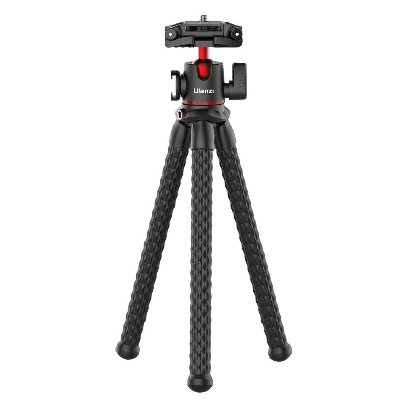 Lifcausal - MT-33 Mini trépied multifonction flexible en forme de pieuvre avec support de griffe froide, tête sphérique panoramique rotative à 360 °,