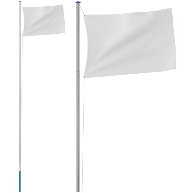 Vidaxl - Mât de drapeau sectionnel Argenté 6,23 m Aluminium