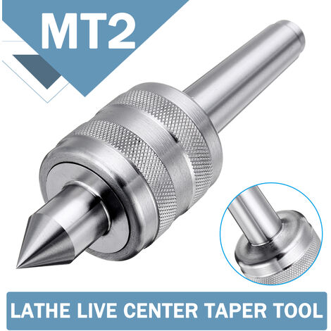 MT2 0.001 Precision Precision Steel Lathe Live Center Conical Tool Triple Bearing for CNC Cutting Lathe Tool for Metal Wood Lathe Lathe