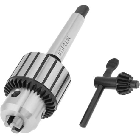 MT2 B16/1-13 mm Hartmetall-Stahl-Schlüsselbohrfutter, für Zentrier-, Gewindeschneid- und Bohrvorgänge an Metalldrehmaschinen