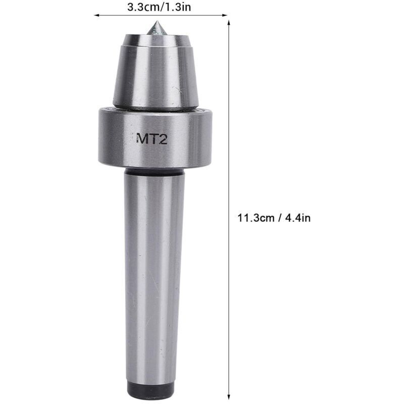 MT2 Cup and Live Center Lathe with Stainless Steel Live Center Cup for Woodworking