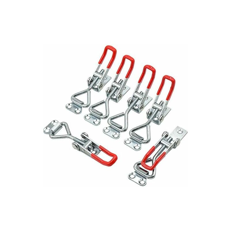 Métal Sauterelles de Menuisier Grenouillère à Levier, Lot de 6 Loquets de Serrage Verrou Porte Décharge Rapide (m)