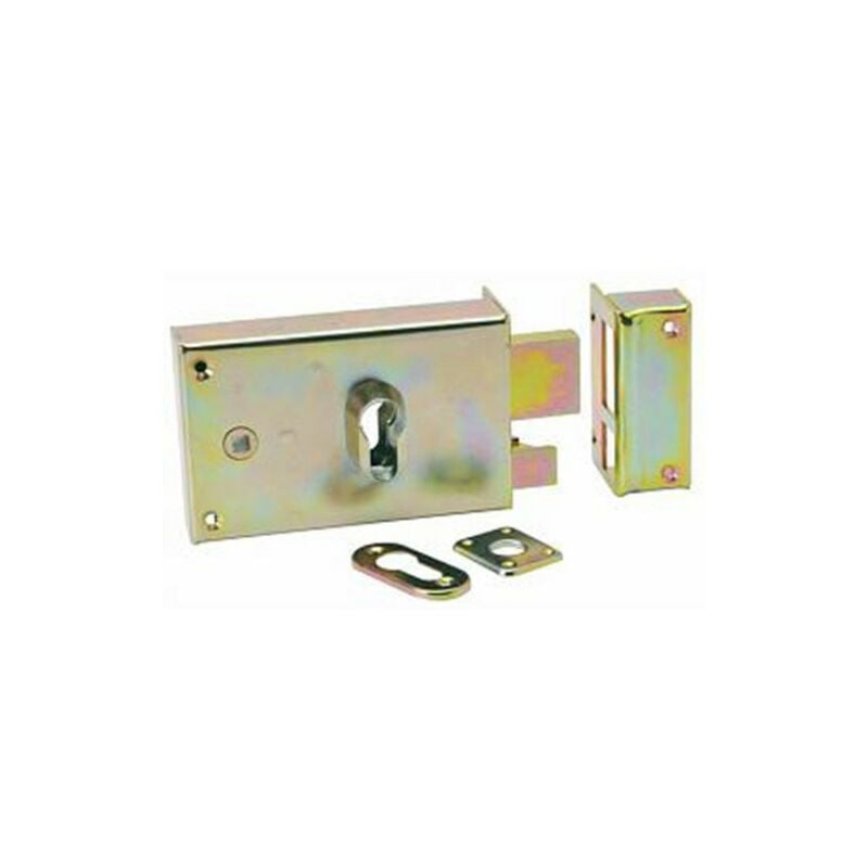 Serrure en applique horizontale fouillot série 9762LAP Jaune/Doré Gauche Horizontale Version grille tirant
