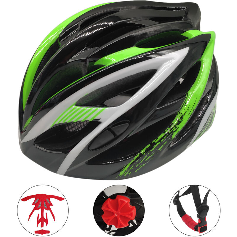 

MTB Casco Hombres Mujeres Ultraligero ajustable MTB ciclo de la bicicleta casco de los deportes al aire libre Casco de deportes, verde, ninguna luz