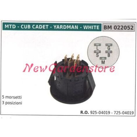 MTD boîte d'interrupteur de démarrage 5 bornes 3 positions 022052 925-04019