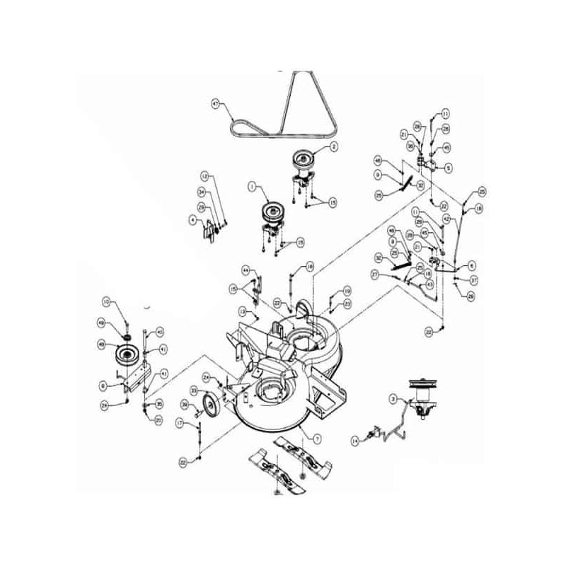 Plateau de coupe noir complet 105CM ej. arriere LT-5, 913070003S, 913-070003-S - MTD