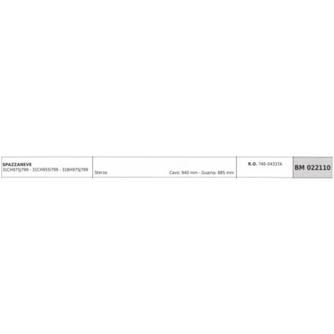 MTD quitanieves cable de dirección 31CH975J799 - 31CH955I799 cable 940 mm vaina 885 mm