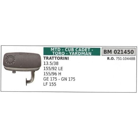MTD Schalldämpfer Rasentraktor Rasenmäher Mäher 13.5/38 155/92 LE 021450