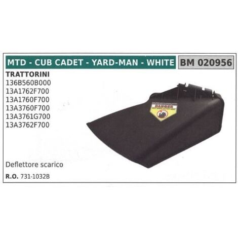 MTD tracteur de pelouse tondeuse déflecteur d'échappement 136B560B000 020956