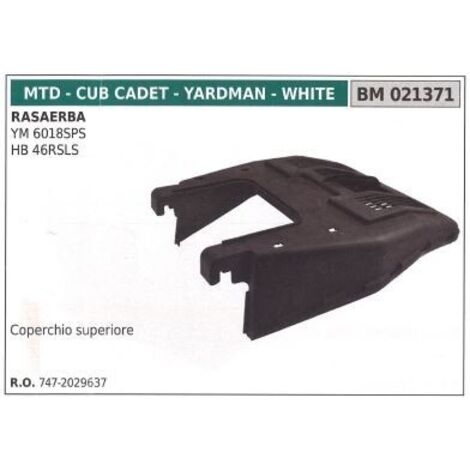MTD tracteur de pelouse tondeuse panier couverture YM 6018SPS 021371
