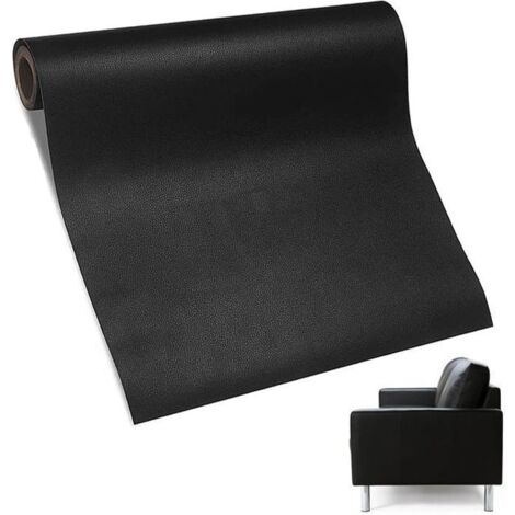 MTEVOTX Adhésif en Cuir, Patch de Réparation en Cuir, Cuir Patch Réparation, pour Canapés Sièges de Voiture - 50x137cm(Noir)