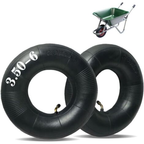 Mtlhbcg Chambre à air Remorque,Chambres à air 4.10/3.50-6 Caoutchouc Noir pour Chariot à Main,avec Valve Courbée de Roue Brouette,pour Les brouettes,Les tondeuses,Les camions à Main(2PCS)