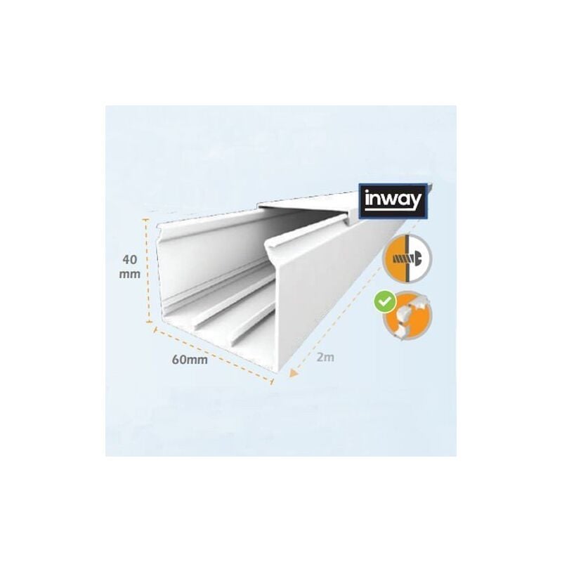 

Tira Canaleta 2 mtrs Blanca 60x40mm