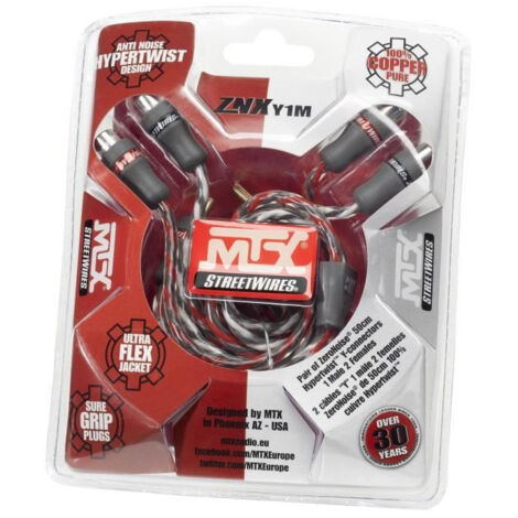 MTX Câble RCA Y StreetWires ZNXY1M 1 Mâle 2 Femelles 50 cm 100% cuivre ZeroNoise