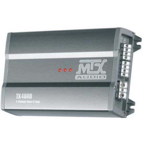MTX TX480D Amplificateur 12V 4 Canaux Classe-D 4x80W RMS en Aluminium
