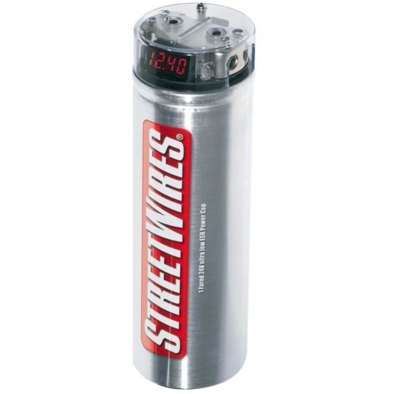 Mtx Audio Mtx Znxc1f Kondensator Capa 1 Farad 24v Mit Sehr Niedrigem Esr, Mit Voltmeter Und Verteiler 4x21mm²