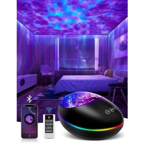 Mubarek Northern Lights projecteur Aurora, 3 en 1 lumière de nuit avec bruit blanc, minuterie