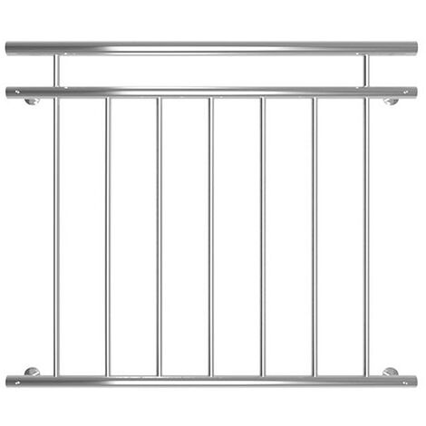 Mucola – Rampe de balcon 90x100cm en acier inox V2A – Grille française résistante aux intempéries – Installation facile avec accessoires inclus