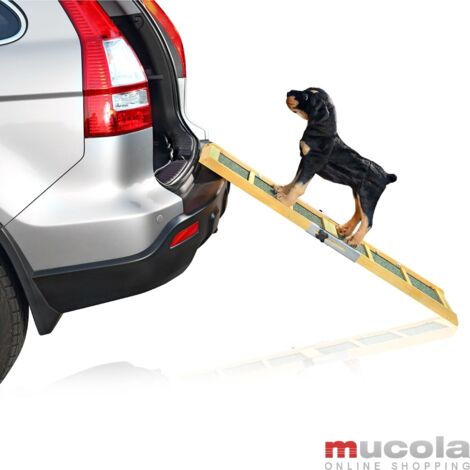 Mucola – Rampe pour chien télescopique – Revêtement antidérapant – Charge max 40 kg – Dimensions 120 x 30 cm – Accessoire voiture pour chiens
