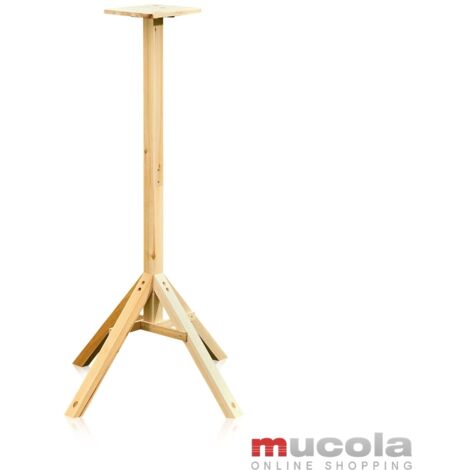 Mucola – Support en bois pour abri à oiseaux 1,05 m – Mangeoire avec nichoir intégré – Kit d'installation inclus – Pour tous types d'oiseaux