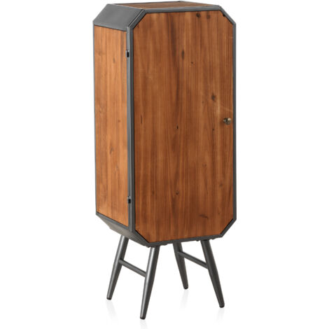 Mueble 1 Puerta Madera Y Hierro