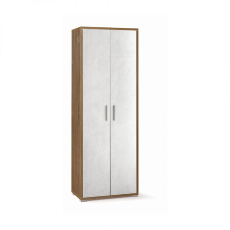 Mueble 2 puertas 71L x 41P x h199 – Acabado en madera nogal y blanco mate – Sarmog
