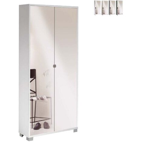 Mueble 2 puertas con espejo 83L x 29P x h190 – Acabado Blanco Brillante – Sarmog