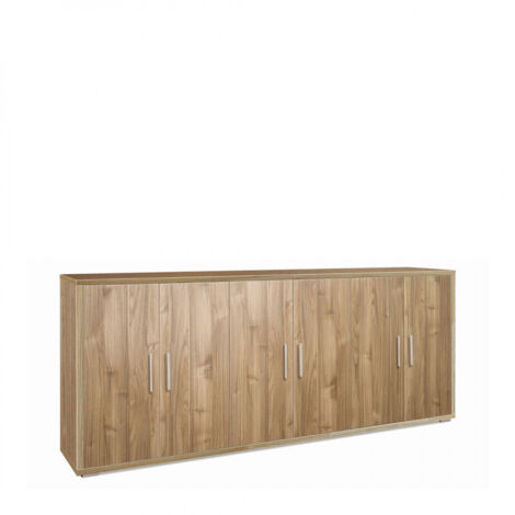 Mueble 6 puertas 203L x 41P x h84 – Acabado en madera nogal – Sarmog
