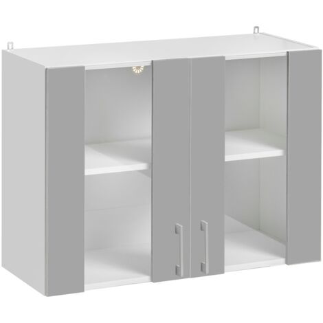 Mueble alto de cocina Eco Gris Brillo 2 puertas L 80 cm